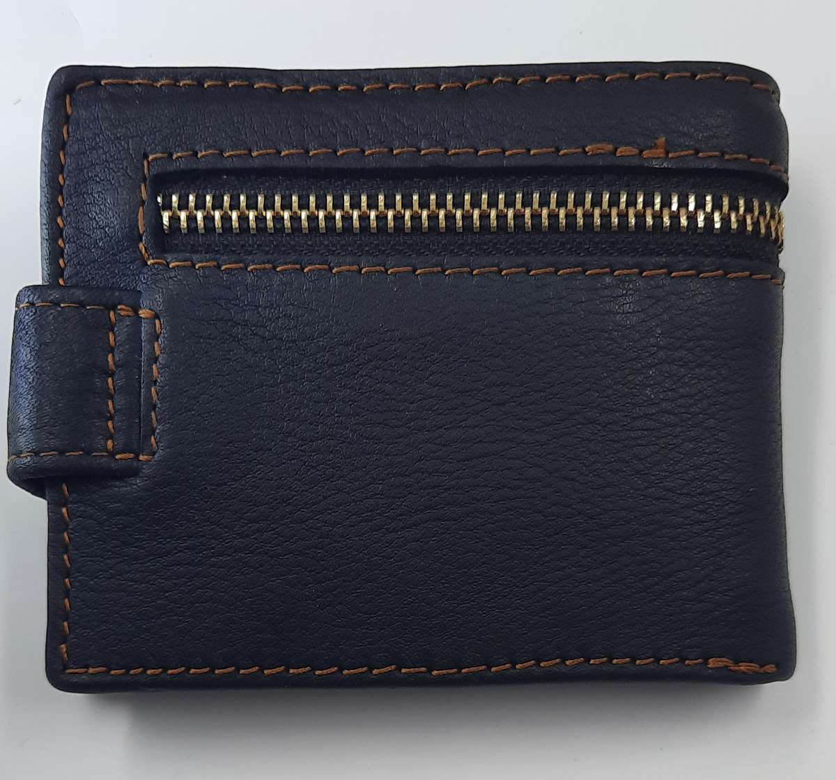 Genuine Cowhide Leather Wallet with Motor Bike Engraving, Black Color