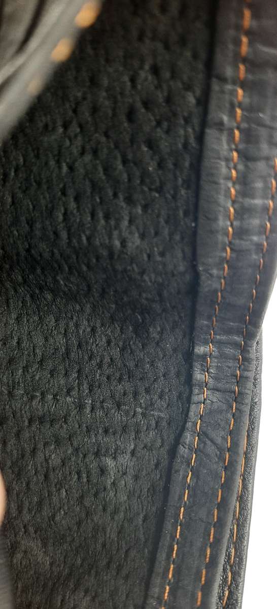 Genuine Cowhide Leather Wallet with Motor Bike Engraving, Black Color