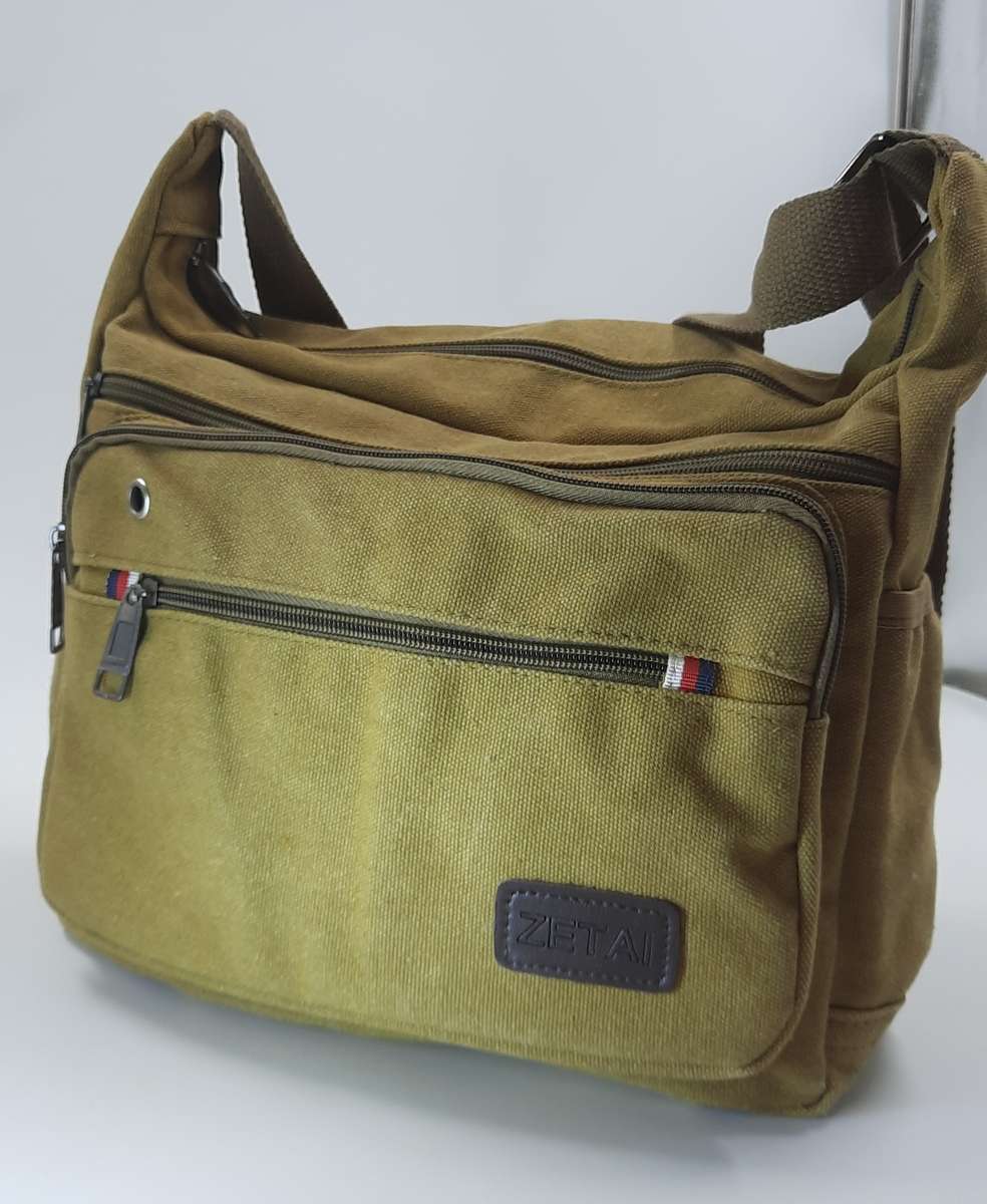 Retro Canvas Sling Bag for men or women(Unisex)Khaki colour!