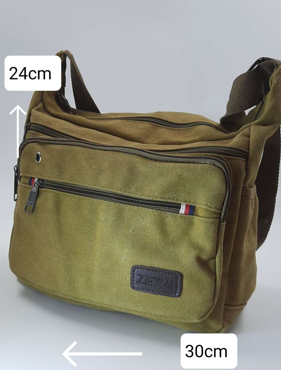 Retro Canvas Sling Bag for men or women(Unisex)Khaki colour!