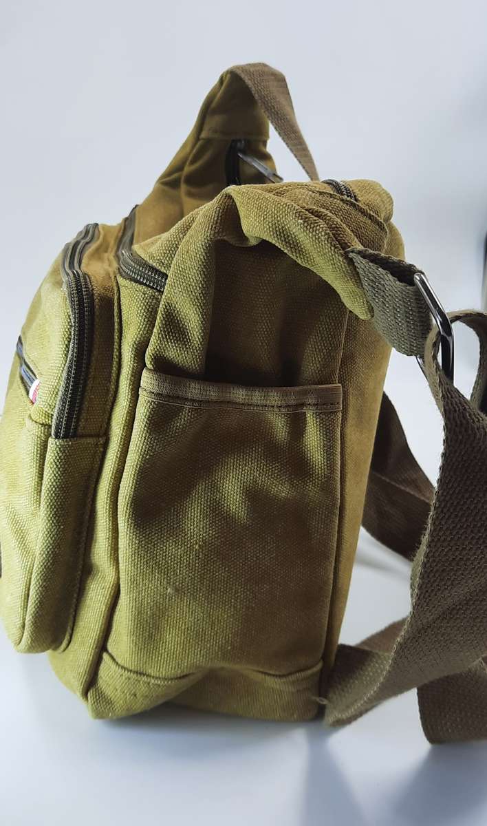 Retro Canvas Sling Bag for men or women(Unisex)Khaki colour!