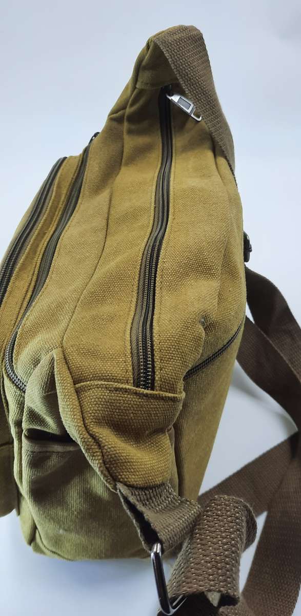 Retro Canvas Sling Bag for men or women(Unisex)Khaki colour!