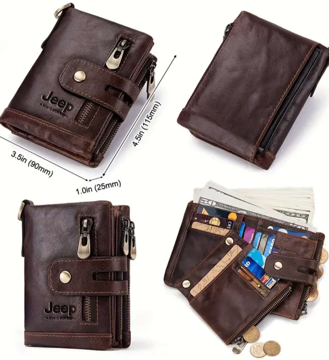 JEEP GENUINE LEATHER COWHIDE WALLET