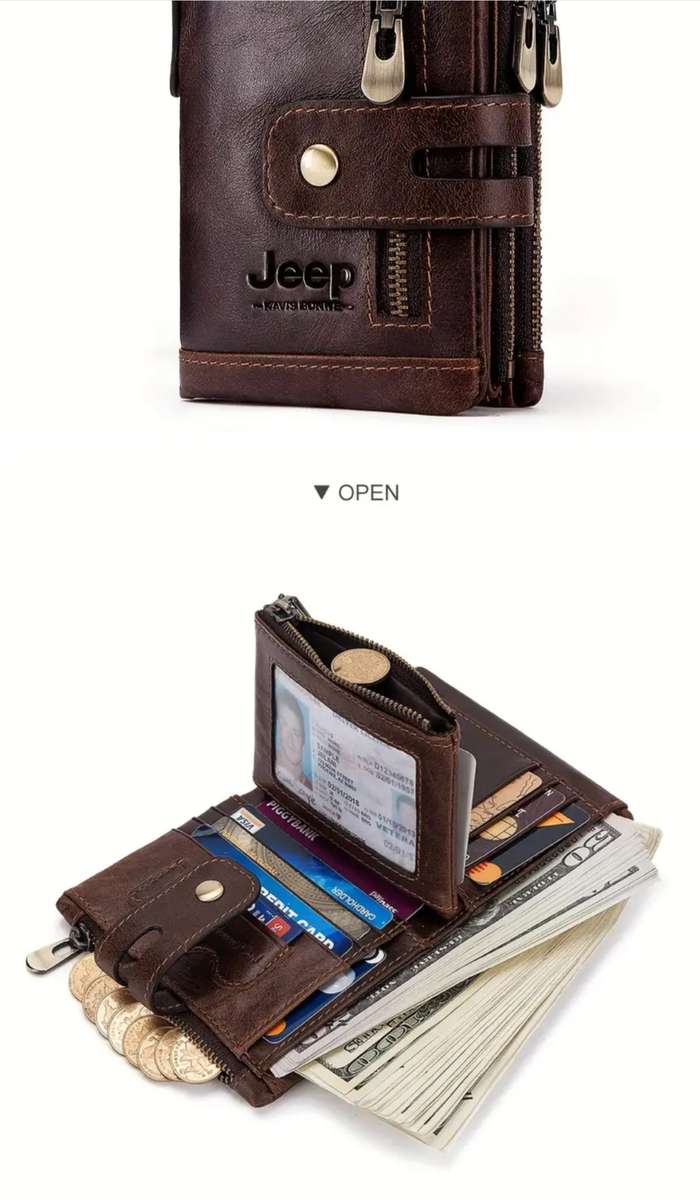 JEEP GENUINE LEATHER COWHIDE WALLET