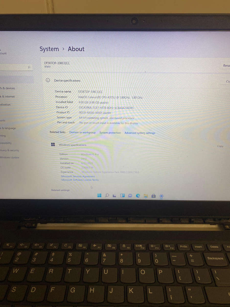 Lenovo ideapad S145 intel celeron 4205U 4GB RAM 500GB STORAGE
