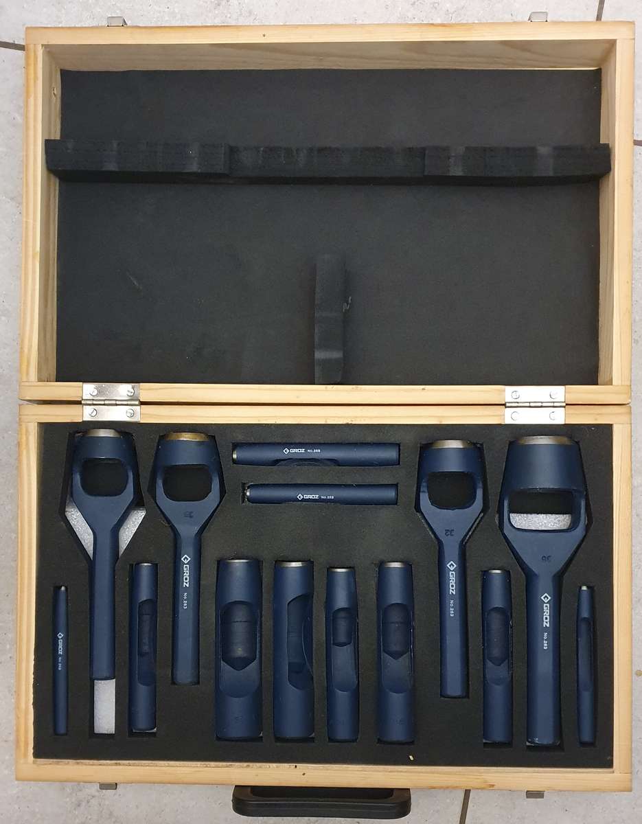 Groz Hollow Punch and Wad Punch Set, 14 Piece HPL/14M-ST