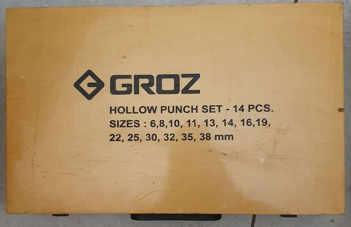 Groz Hollow Punch and Wad Punch Set, 14 Piece HPL/14M-ST