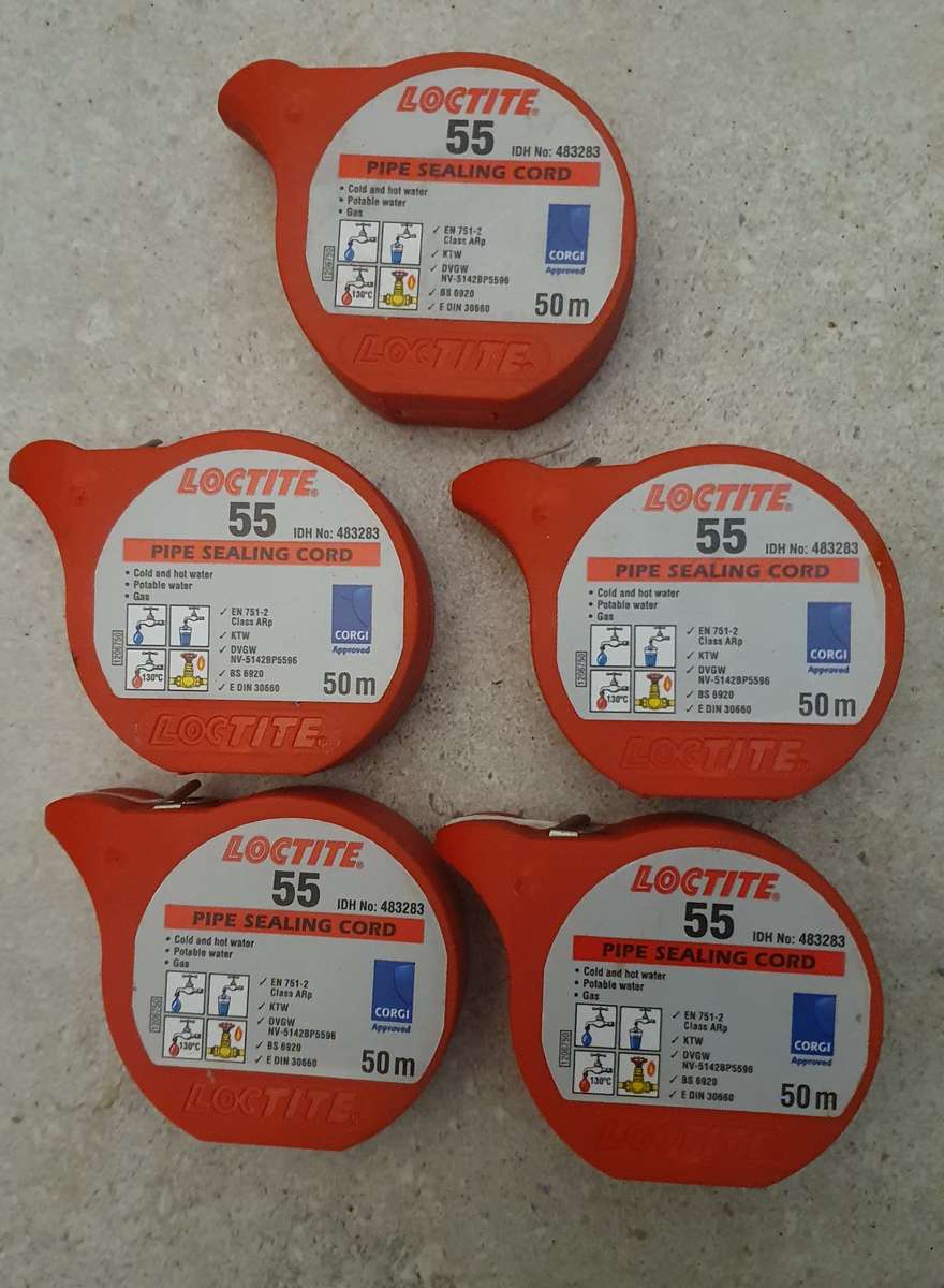 Loctite 55 - Pipe Sealing Cord 50 Metres (Pack of 5 rolls)