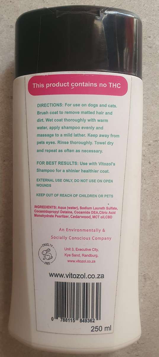 Vitozol CBD Shampoo for Pets 250mg CBD 250ml