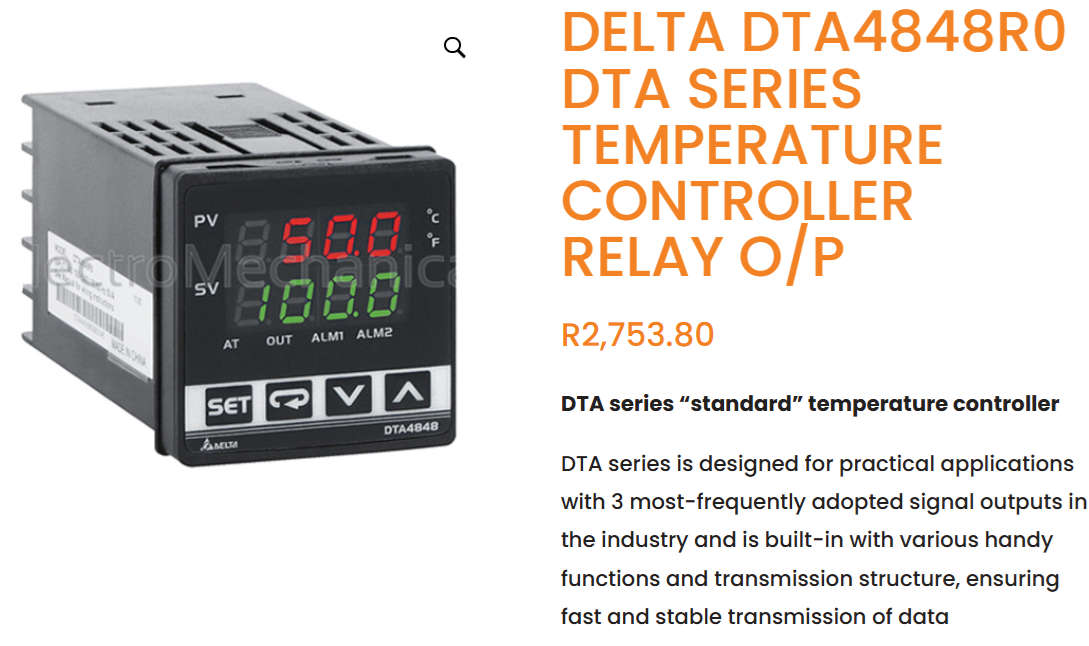 DELTA DTA4848R0 DTA Series Temperature Controller Relay O/P