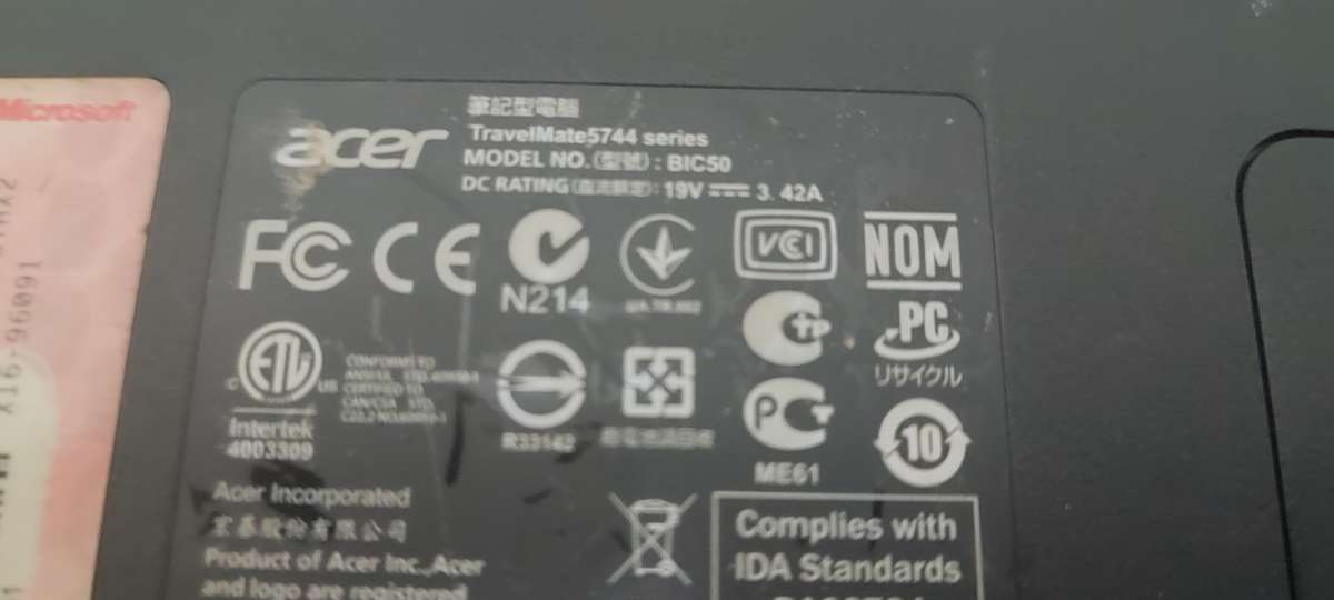 Acer Travelmate 5744 i3 - Spares / Repairs