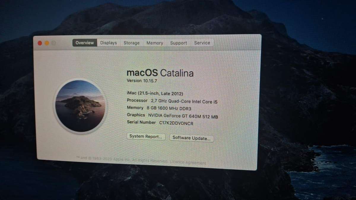 Apple iMac 21.5 Core i5 1TB 8GB RAM Late 2012