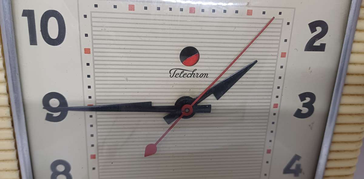 1950's Telechron Artdeco Style wall clock-working