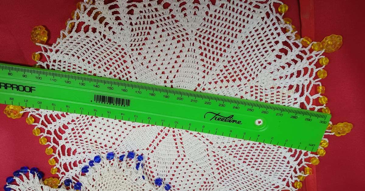 Handmade beaded tea doilies