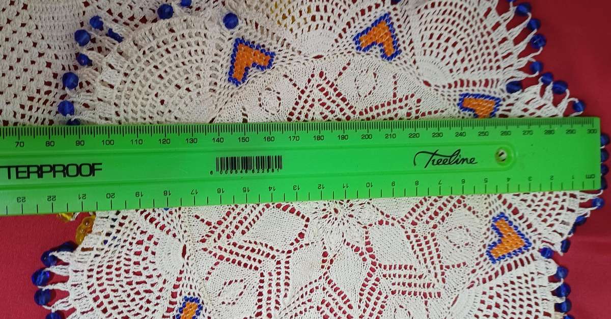 Handmade beaded tea doilies