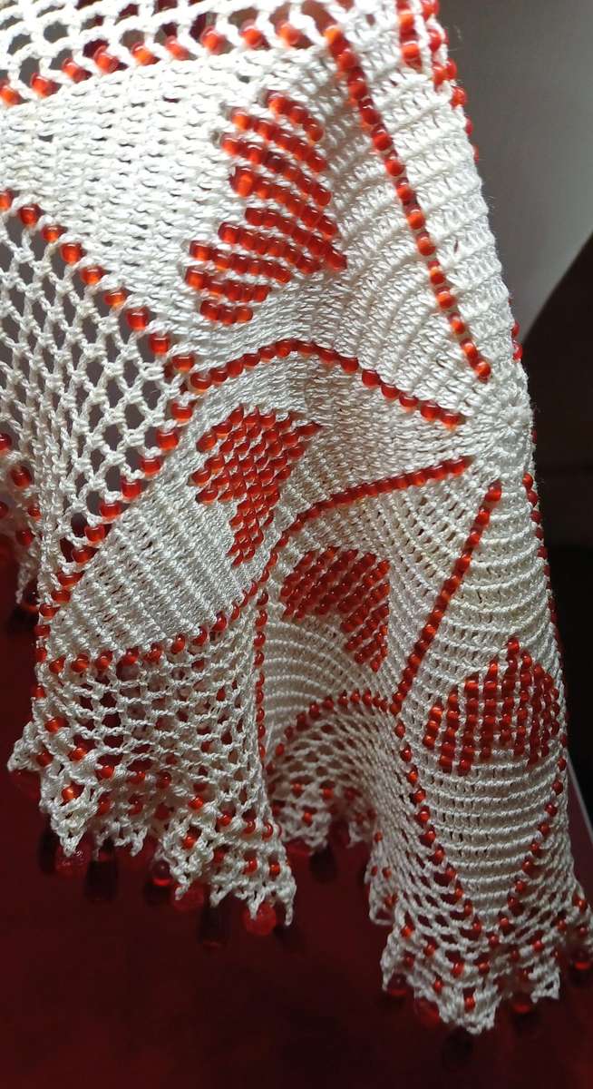 Handmade beaded tea doilies