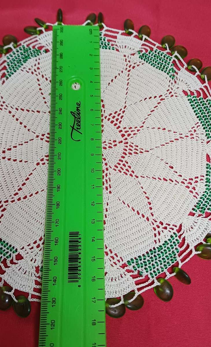 Handmade beaded tea doilies