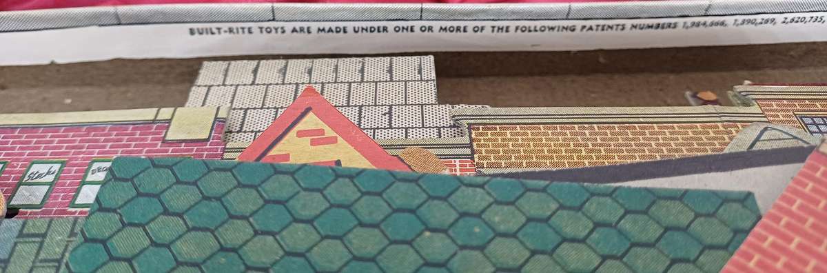 1930's- 1940's  Vintage Built rite cardboard toy village