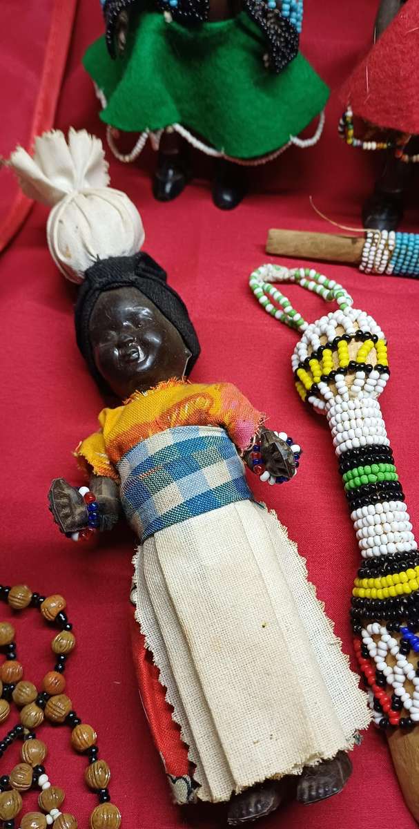 Vintage celluloid beaded dolls