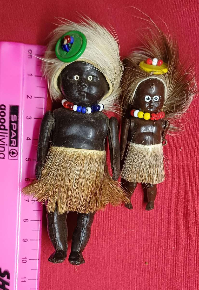 Vintage celluloid beaded dolls