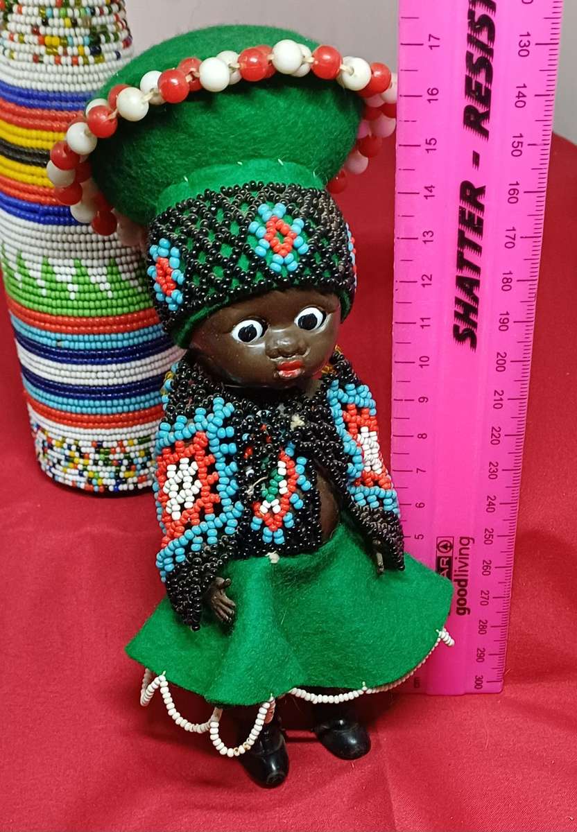 Vintage celluloid beaded dolls