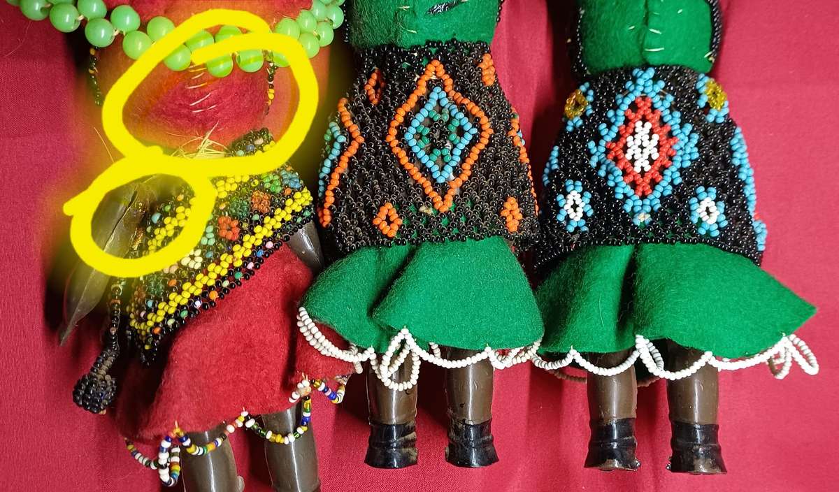 Vintage celluloid beaded dolls