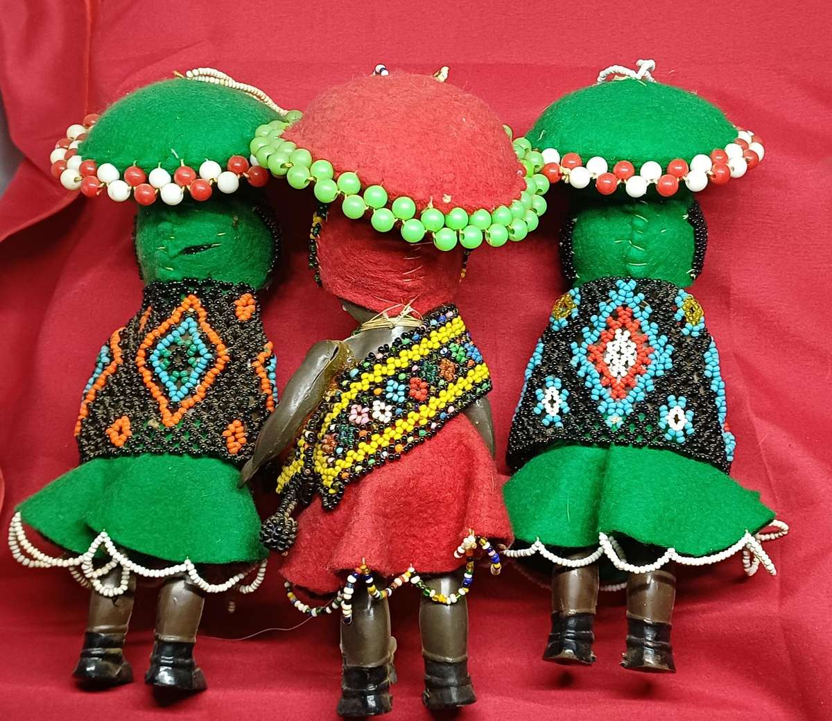 Vintage celluloid beaded dolls