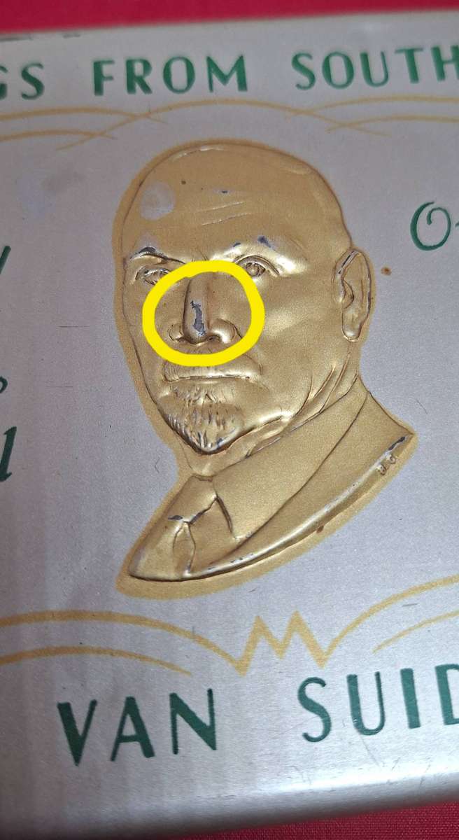 WWII 1940 chocolate tin Jan Smuts Bilingual