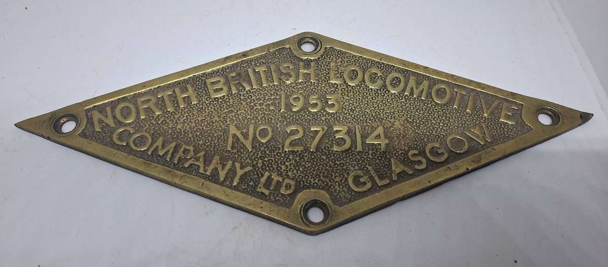 Collectable  locomotive  brass plate