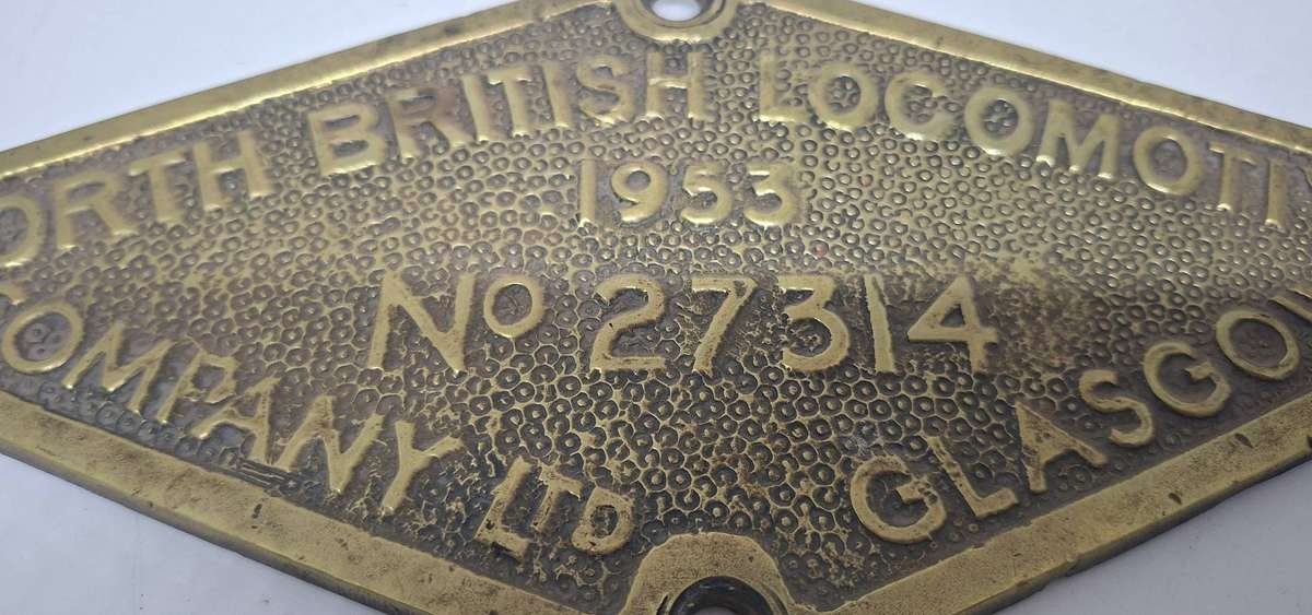 Collectable  locomotive  brass plate