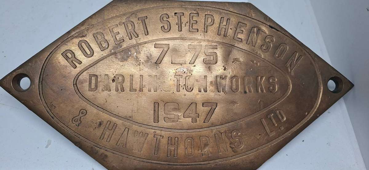 Brass workplate from a Locomotive