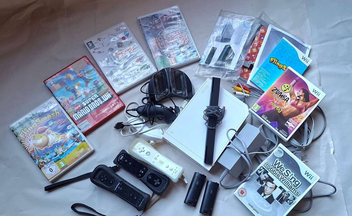 Nintendo Wii with games and consoles