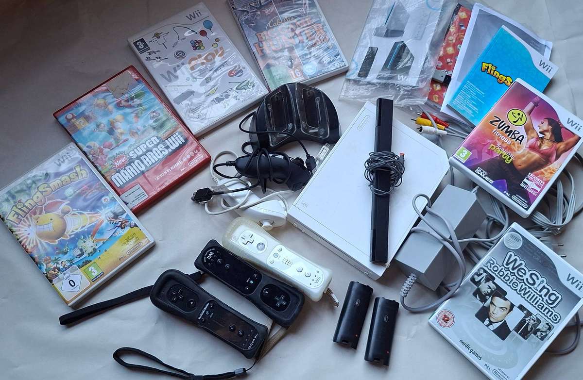 Nintendo Wii with games and consoles
