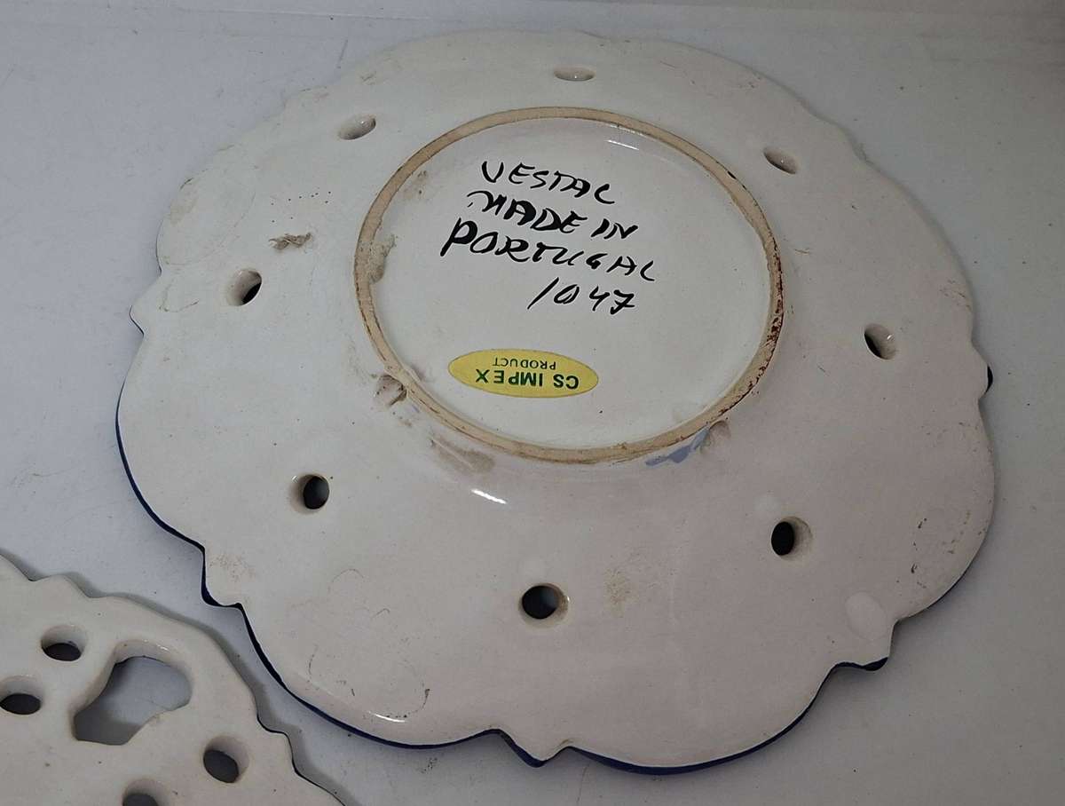 Two Vestal  handpainted plates -Portugal