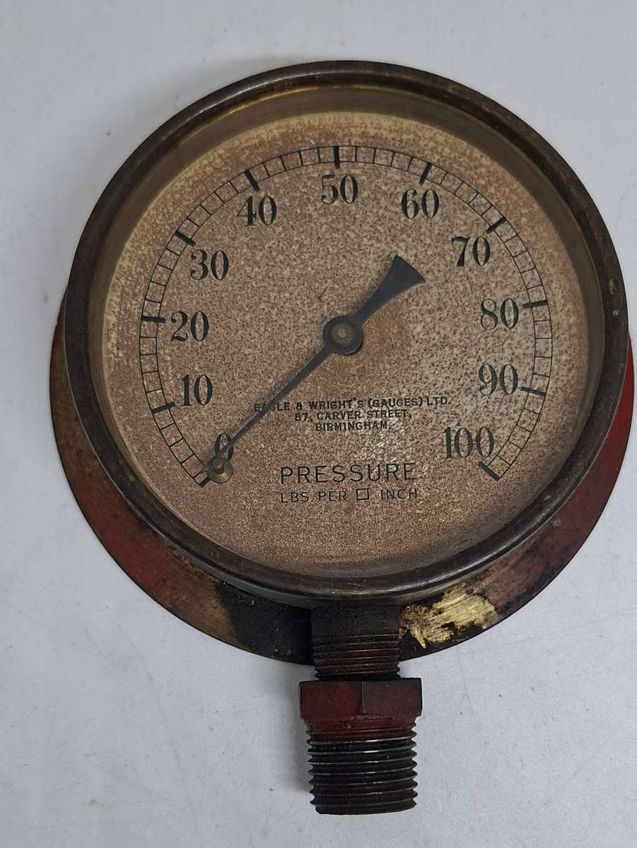Vintage brass pressure gauge