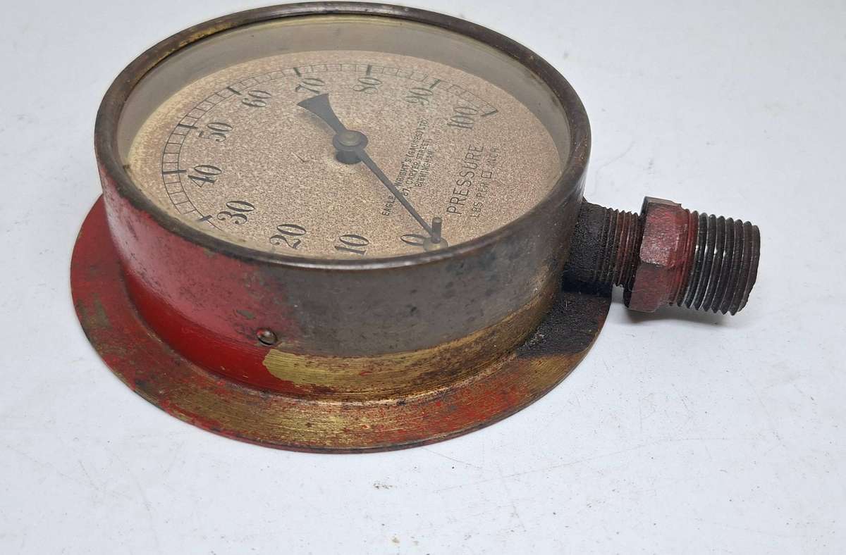 Vintage brass pressure gauge