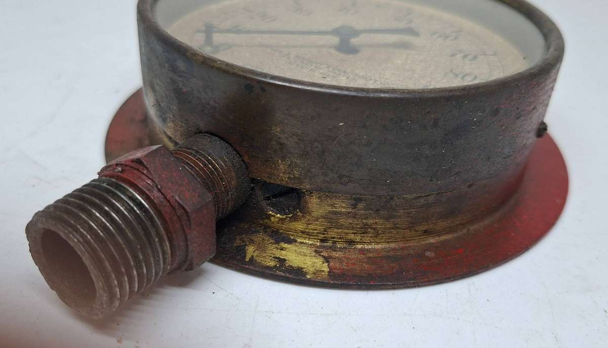 Vintage brass pressure gauge