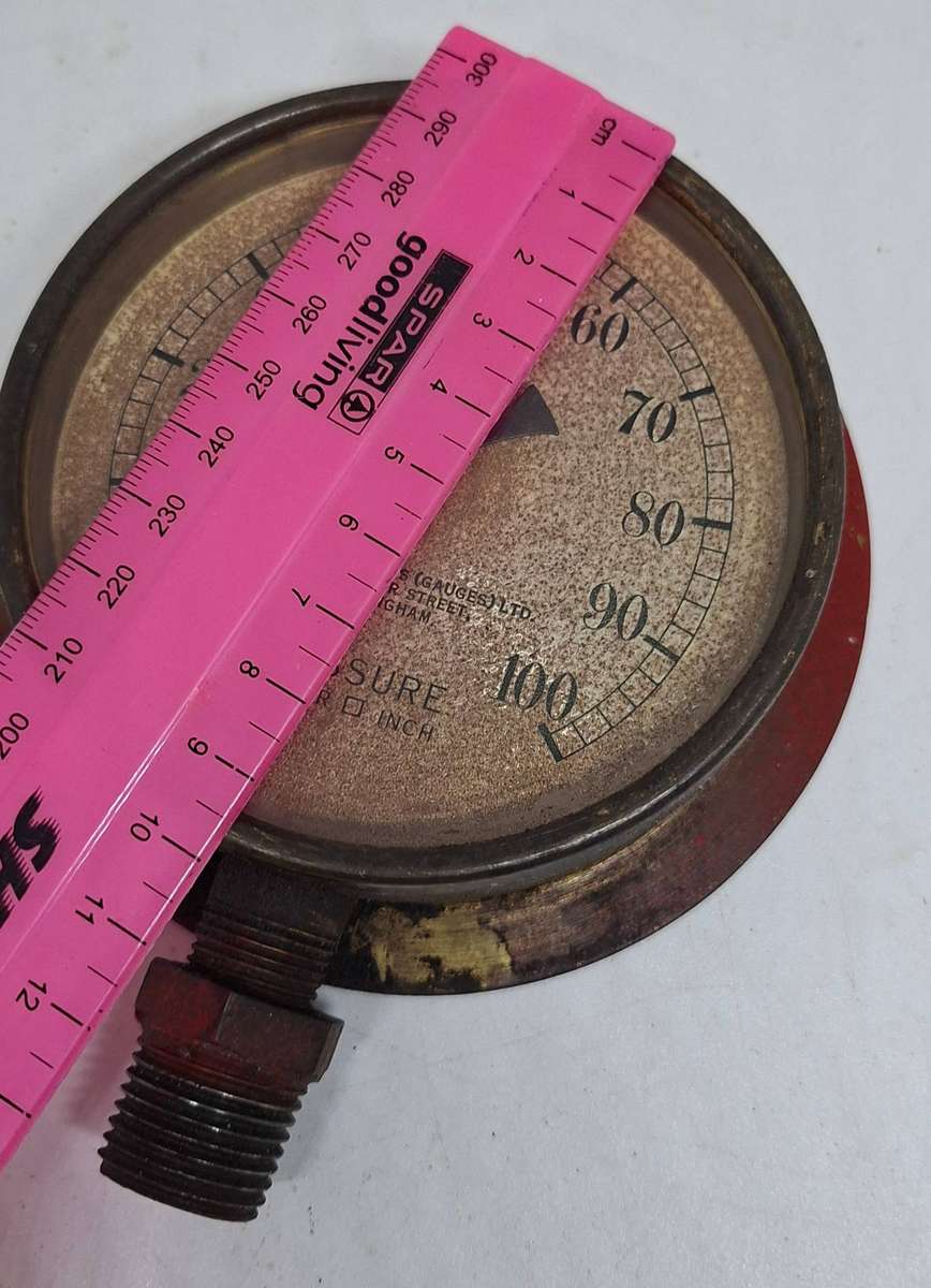 Vintage brass pressure gauge