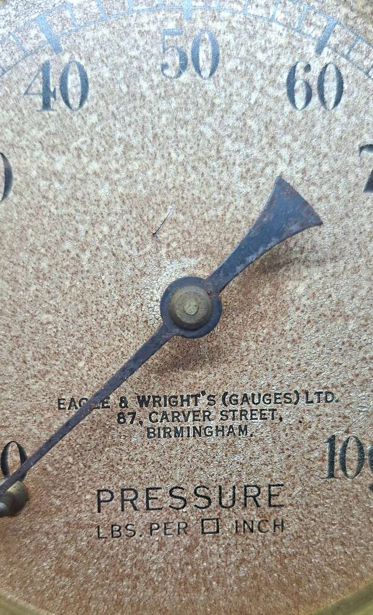 Vintage brass pressure gauge