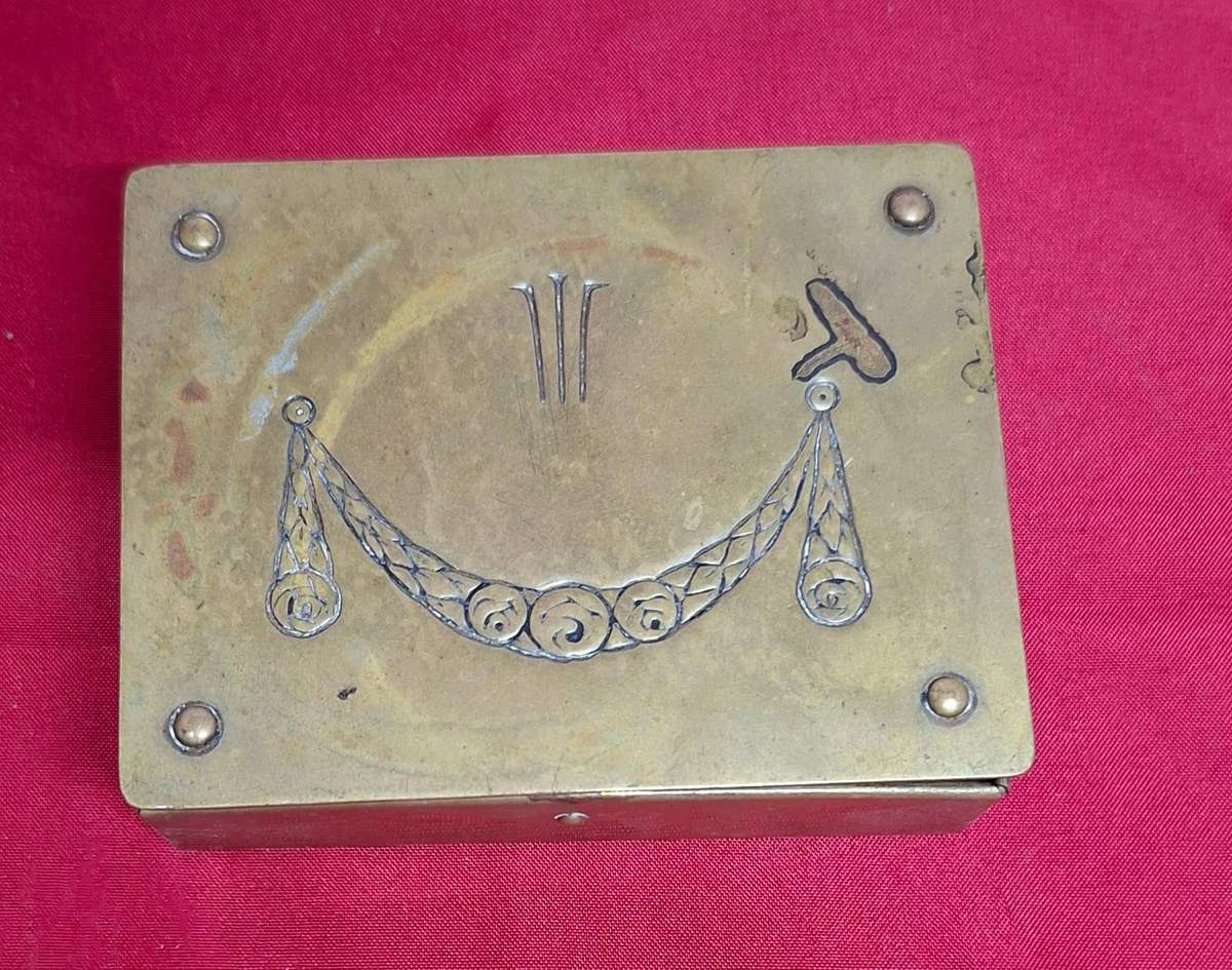 Vintage art deco style Ges  Gesch brass box
