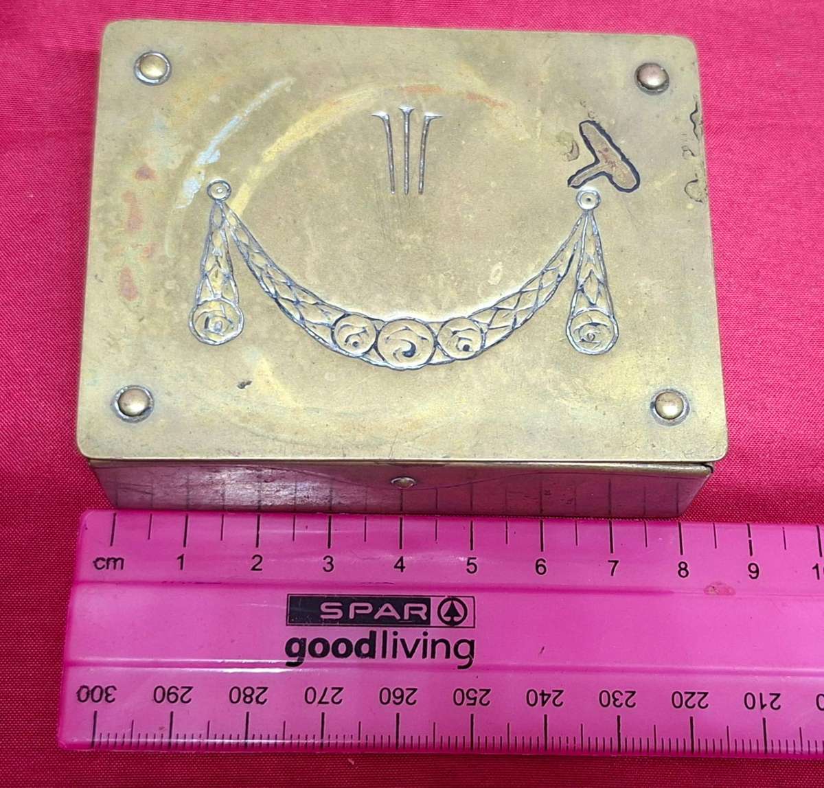 Vintage art deco style Ges  Gesch brass box