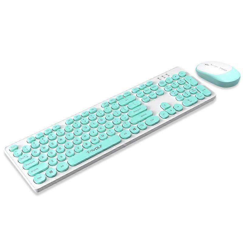 T-Wolf TF770 Retro Punk Wireless Keyboard and Mouse Set