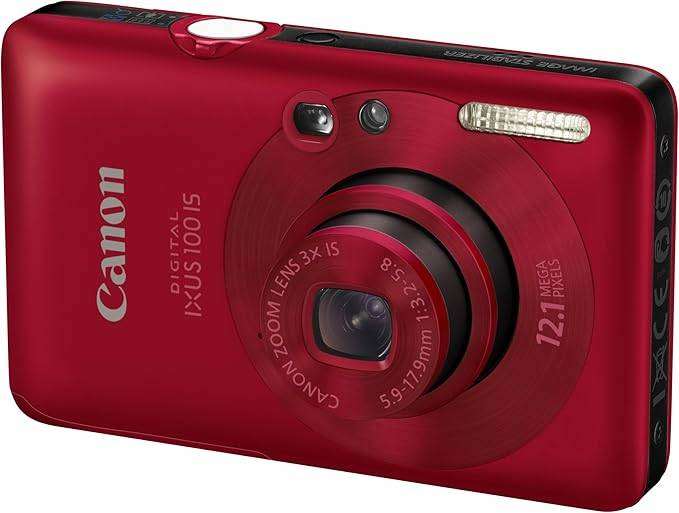 Canon IXUS 100 IS Digital Camera (12.1 MP & 3x Optical Zoom) Red