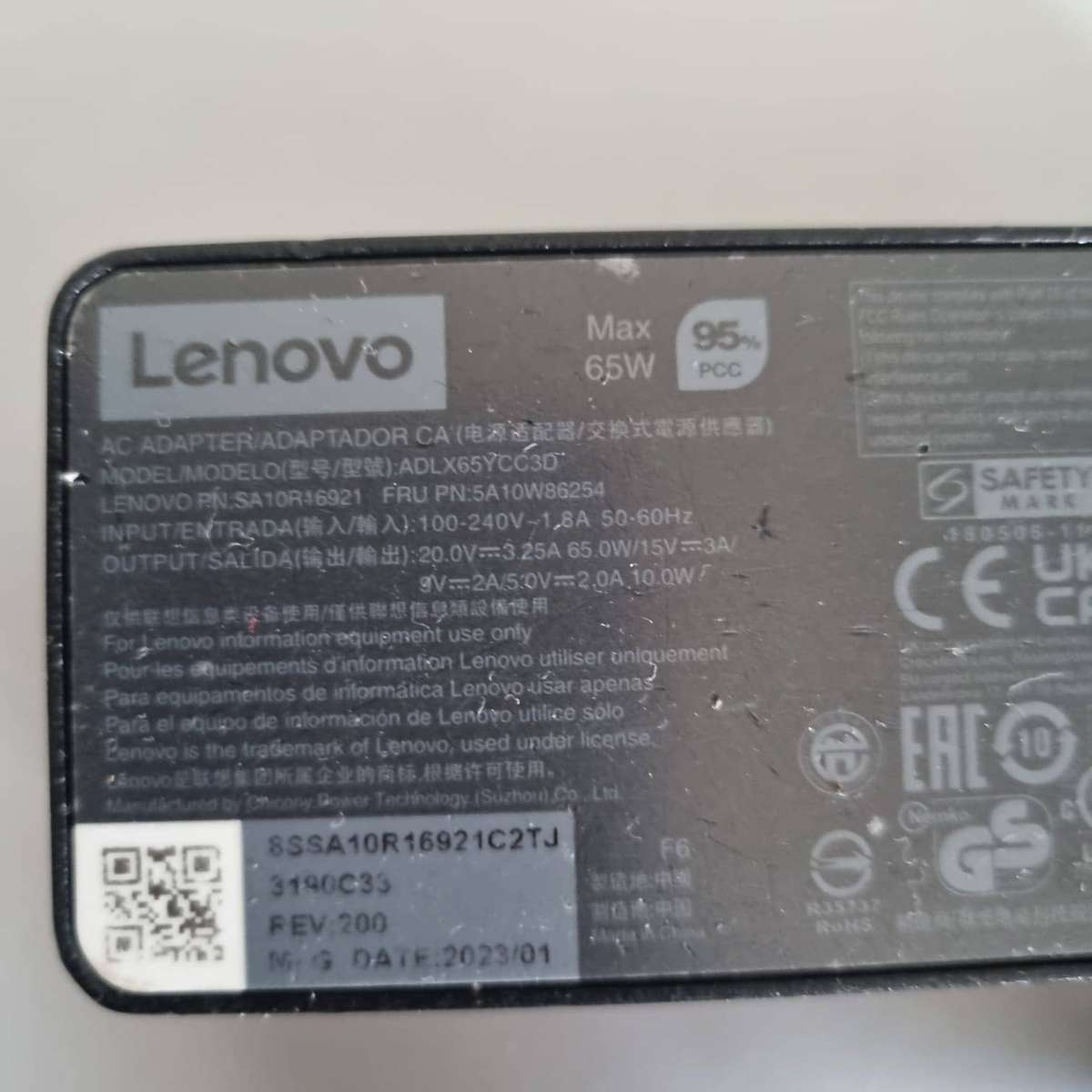 Lenovo 65W Type-C Charger (Genuine)