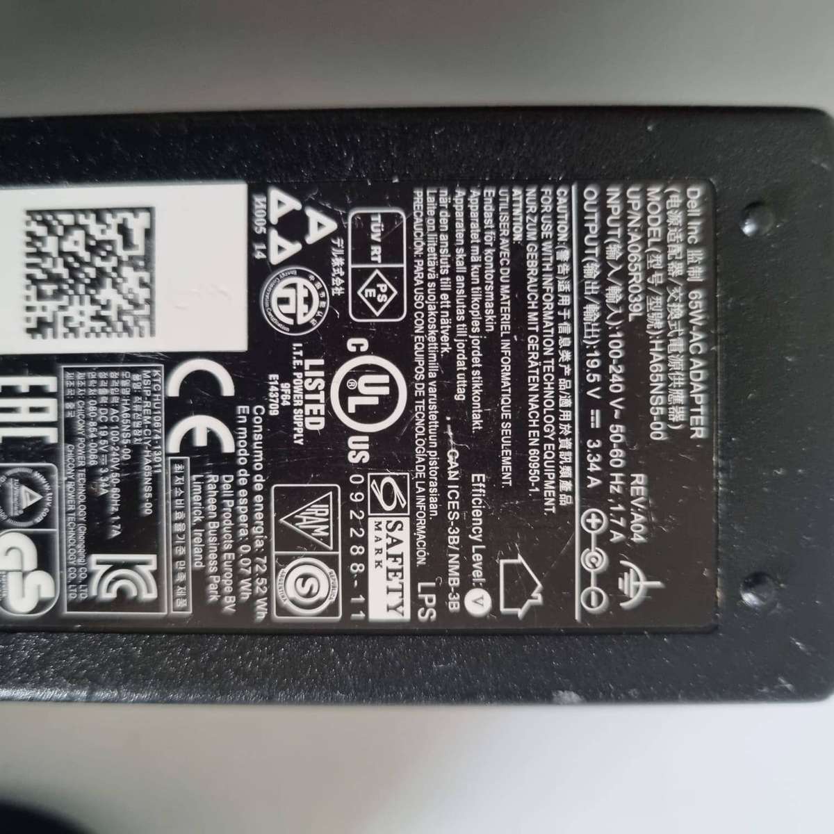 Dell Laptop Charger 65W Big Pin (Original)