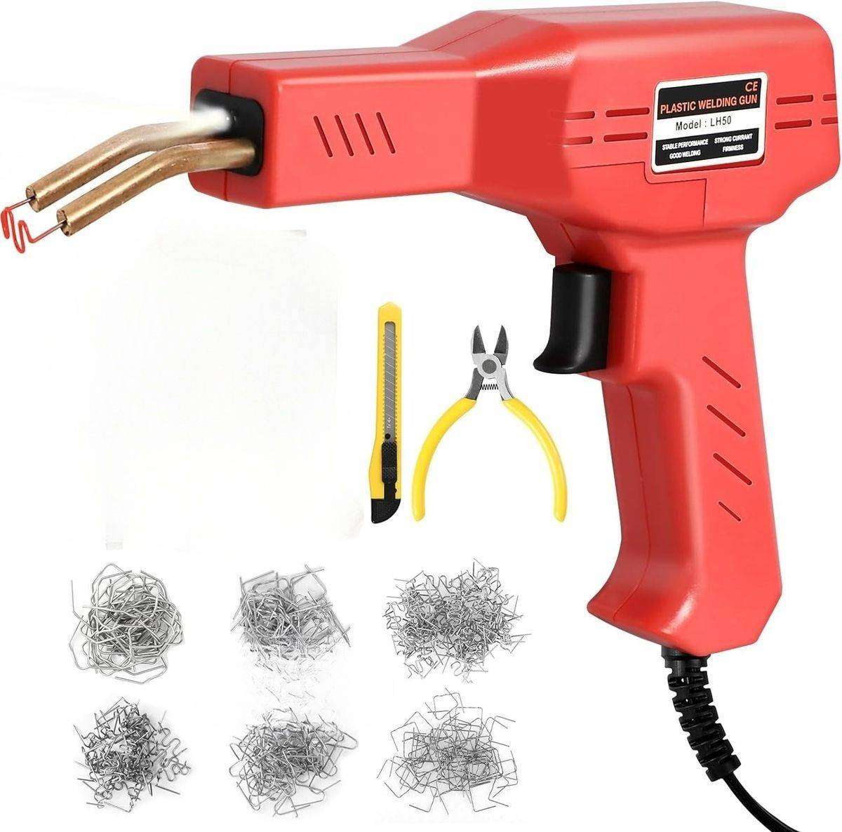 Plastic Welder Welding Kit, Hot Stapler Kit, Plastic Welder Gun Kit Toolbox