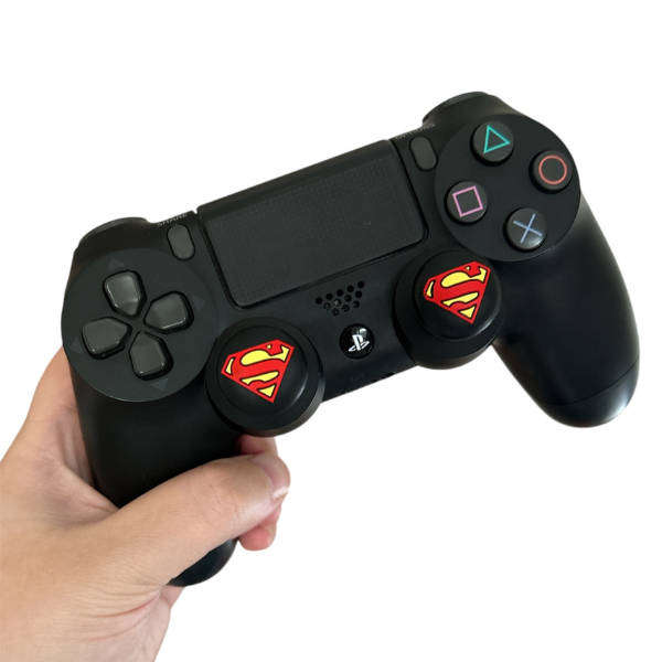 4 Pieces Superman Themed Silicone Analog Thumb Grip Stick Cover for PS/Xbox