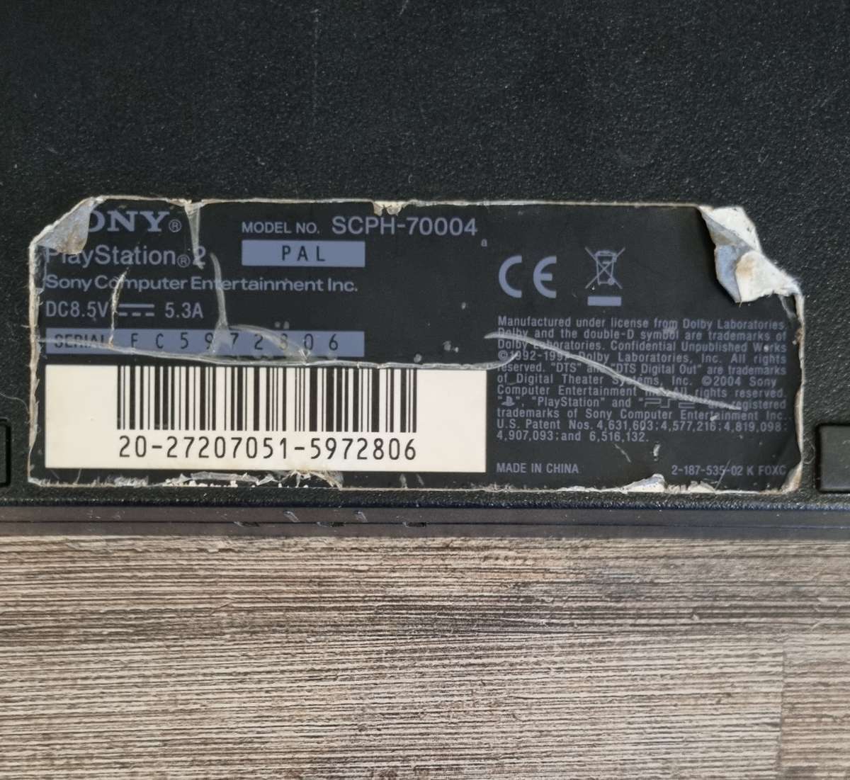 Broken PS2 Console for Parts