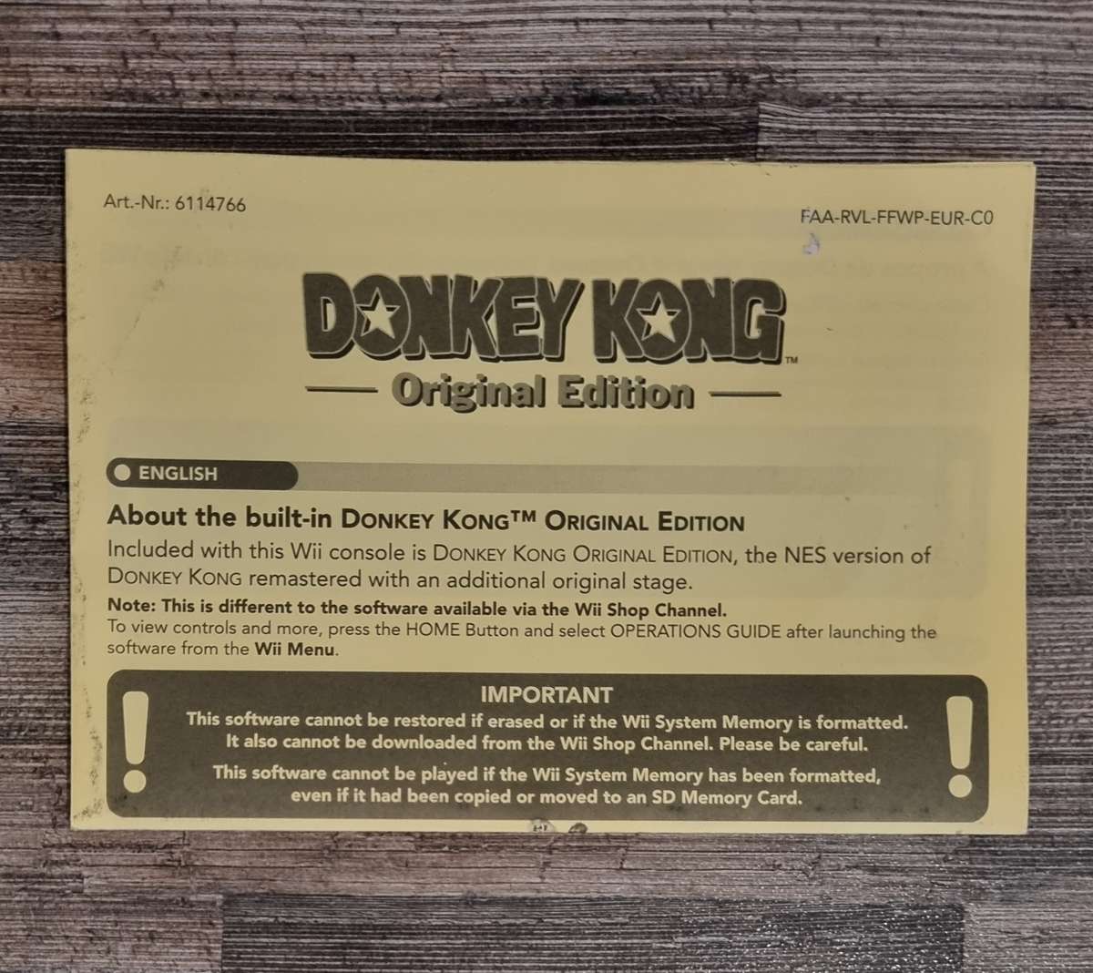 Donkey Kong Edition Nintendo Wii Console Bundle