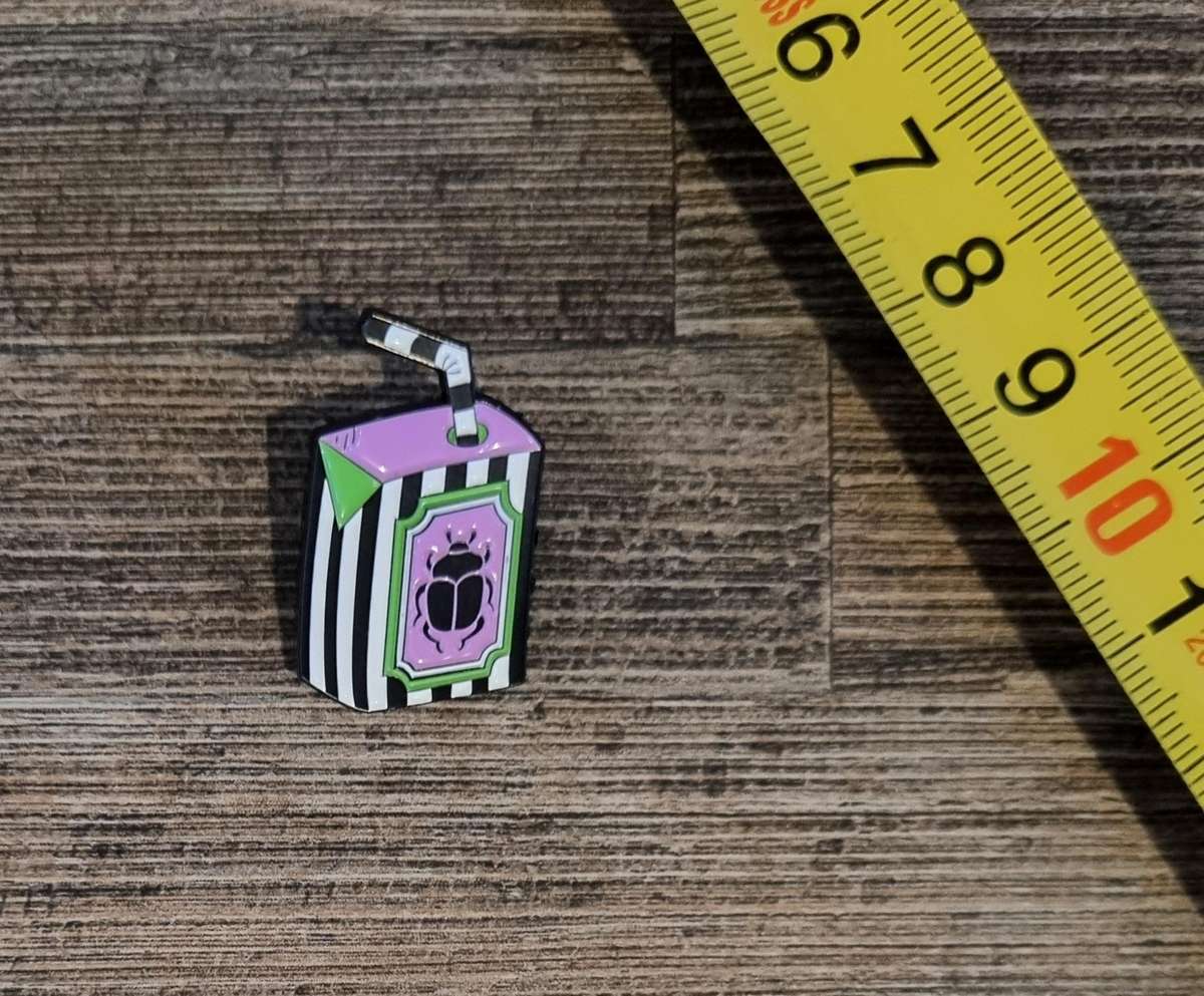 Beetlejuice Juice Box Enamel Pin